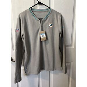 MIAMI DOLPHINS NIKE NFL Team Issued Gray Women's Quarter Zip NWT‎ Size Medium